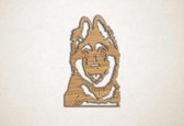 Wanddecoratie - Hond - duitse herder puppy - M - 90x56cm - Eiken - muurdecoratie - Line Art