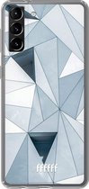 6F hoesje - geschikt voor Samsung Galaxy S21 Plus -  Transparant TPU Case - Mirrored Polygon #ffffff