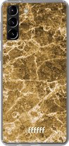 6F hoesje - geschikt voor Samsung Galaxy S21 -  Transparant TPU Case - Gold Marble #ffffff