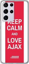 6F hoesje - geschikt voor Samsung Galaxy S21 Ultra -  Transparant TPU Case - AFC Ajax Keep Calm #ffffff