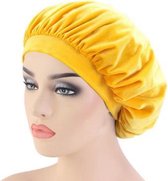 FRESHCOUPES Velvet Bonnet - Geel - Geschikt voor optimale bescherming van jouw haren