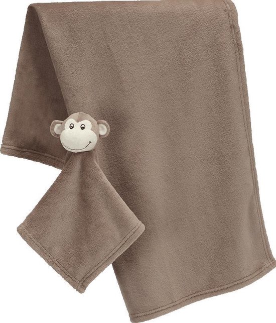 Gepersonaliseerde fleece deken fleece deken | bruine aap | tutpopje | en... bol.com