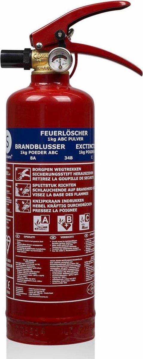 Smartwares BB1NL.3 - Brandblusser - Poeder - Inclusief ophangbeugel - Brandklasse ABC - 1kg - Nederl
