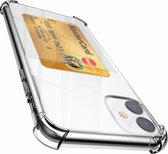 ShieldCase Shock case met pasjeshouder geschikt voor Apple iPhone 12 Mini - 5.4 inch - transparant