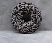 Krans Coco Slice | Dark Grey Wash/donkergrijs | 40 cm