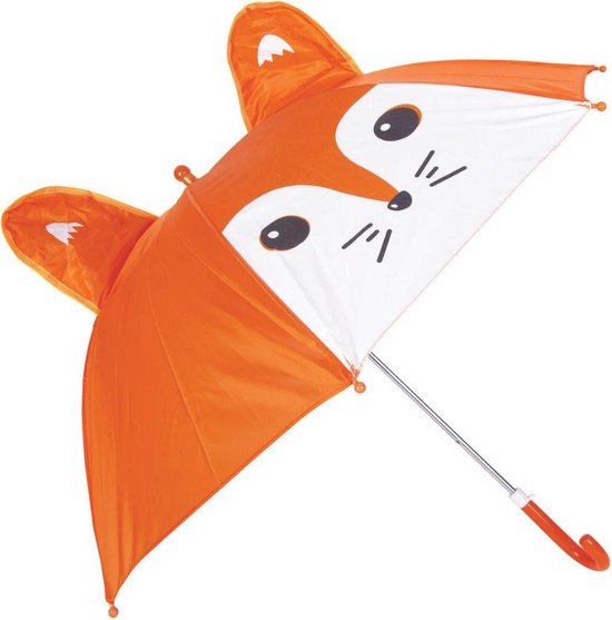 Kinderparaplu voor jongens en meisjes - Dieren - Oranje - Paraplu voor kinderen - Kinder - Cadeau