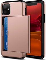 ShieldCase Kaarthouder case met slide geschikt voor Apple iPhone 12 / 12 Pro - 6.1 inch - roze
