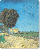 Muismat Vincent van Gogh 2 - De laan vlakbij Arles - Schilderij van Vincent van Gogh muismat rubber - 19x23 cm - Muismat met foto