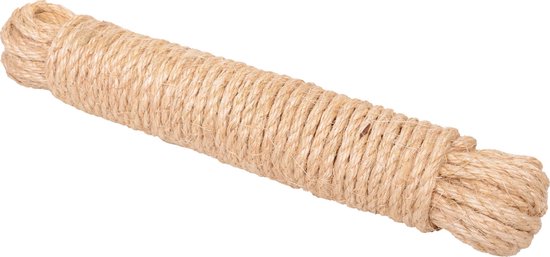 Sisaltouw - sisal - touw - 4mm x 20mtr - ( voor o.a. krabpalen )