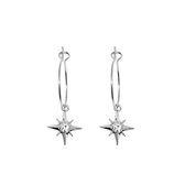 Little star with diamond hoops - Zilver