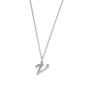 Letter ketting - initiaal V - Zilver - 42 cm