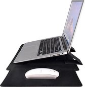 Laptophoes 13 Inch – Macbook Pro 13 Inch case – Macbook Air 2018/2019/2020 Case – Laptop Sleeve – Zwart Leer - Geschikt voor laptopafmeting: 13.3 inch