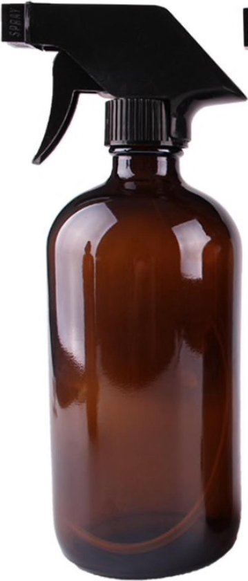 Flacon vaporisateur ambre (verre brun) 500 ml avec bouchon