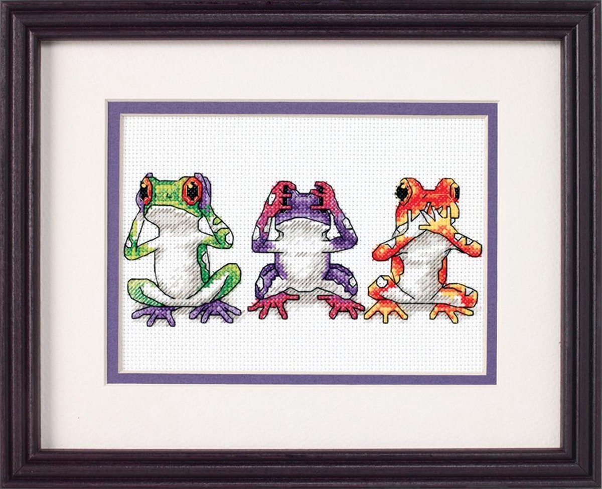 Tree Frog Trio Aida Borduurpakket Dimensions
