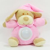 baby knuffel- nachtlampje kinderen- led- batterij- hond-roze