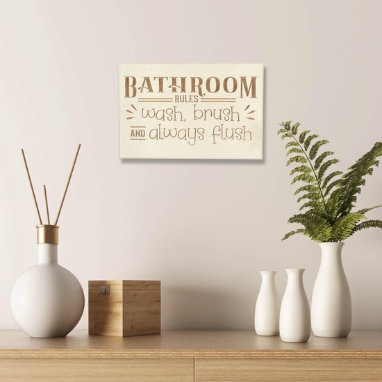Wandbord Spreukbord Bathroom Rules 30 x 20 Cadeau Geschenk... bol.com