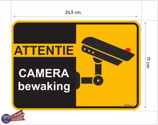 Attentie camera bewaking sticker