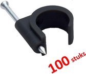 TQ4U spijkerclips | zwart | rond | Ø 8 mm | stalen nagel | 100 STUKS
