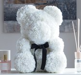 Eternal Rose - Rose Bear Wit - 40cm XL - Valentijnsdag - Trouwcadeau - Moederdag - Romantisch