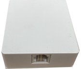 WANDCONTACTDOOS, 4-polig modulair RJ11 - opbouw - schroefaansluitingen - voor telefonie - aansluitdoos