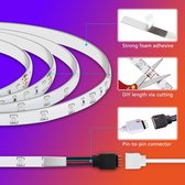 LED Light Strip - LED strip 4 meter - RGB - zelfklevend- met afstandsbediening- 44 keys RGB met batterij- IP20- wit en instelbaar op 12 andere kleuren