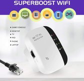 Wireless WiFi Versterker Stopcontact + Inclusief GRATIS Internetkabel -Wifi Repeater -300 mbps -2.4 Ghz -Ethernet