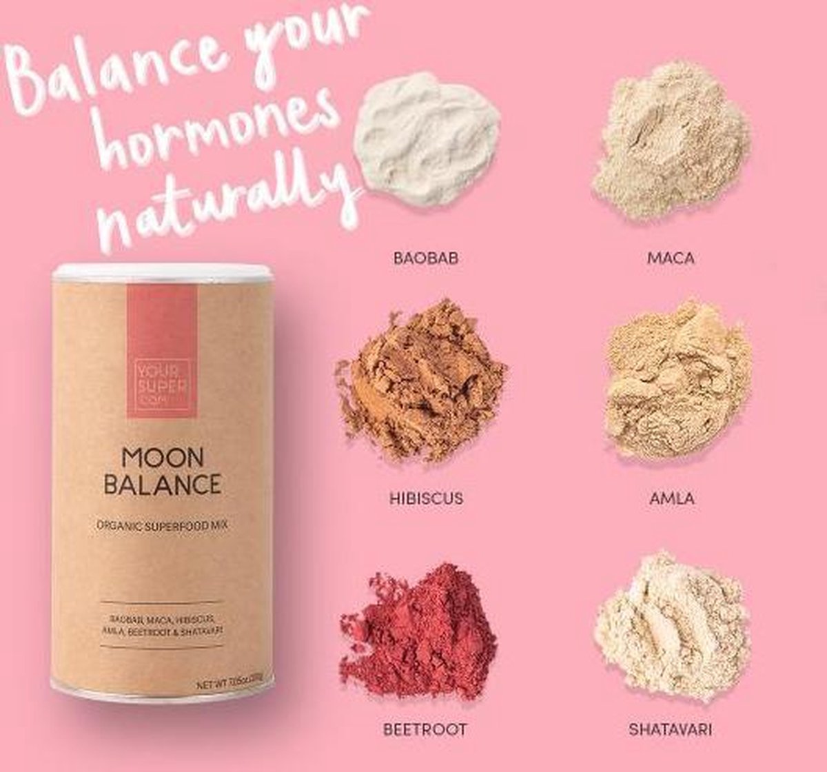 Your Super - MOON BALANCE Organic Superfood Mix - Plantaardig - Hormonen in balans