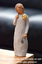 Urn Willow Tree beeldje Remember met hand geblazen mini urn-Hand geblazen mini urn met crematie- as vast in glas verwerkt óf haarlokje met haartjes intact in mini urn verwerkt-Crem