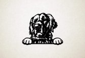 Wanddecoratie - Hond - Golden Retriever 3 - L - 75x95cm - Zwart - muurdecoratie - Line Art