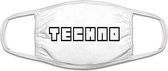 Techno mondkapje | Techno  | tekno | rfestivals | muziek | grappig | gezichtsmasker | bescherming | bedrukt | logo | Zwart mondmasker van katoen, uitwasbaar & herbruikbaar. Geschik