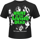 Plan 9 Unisex Tshirt -S- NIGHT OF THE LIVING DEAD Zwart