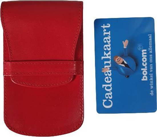 Pasjesmapje Leer Klep - Rood - Creditcardholder - OV-kaarthouder