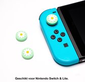 Thumb Grips | Thumb Sticks | Gaming Thumbsticks | Geschikt voor Nintendo Switch & Lite | 1 Set = 2 Thumbgrips | Bloemetjes | Groen