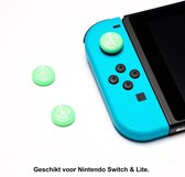 Thumb Grips | Thumb Sticks | Gaming Thumbsticks | Geschikt voor Nintendo Switch & Lite | 1 Set = 2 Thumbgrips | Blaadjes | Groen met Wit