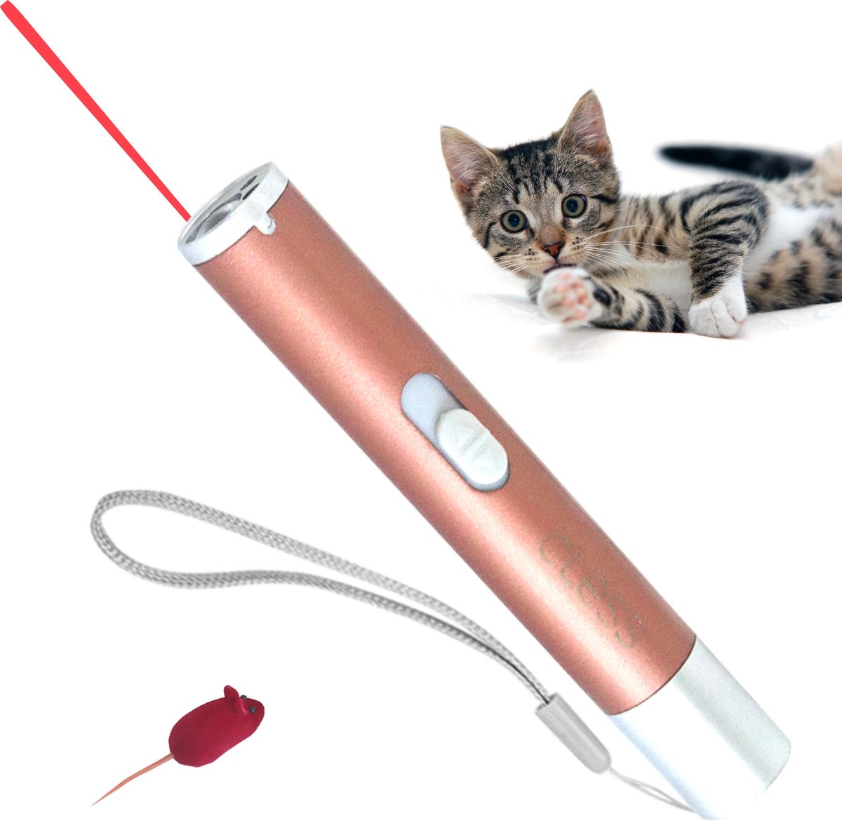 Kattenpen – Usb Oplaadbare Laserpen – Roze- 3 In 1 – Kattenspeelgoed – Kattenspeeltje – Laserpointer – Update 2021