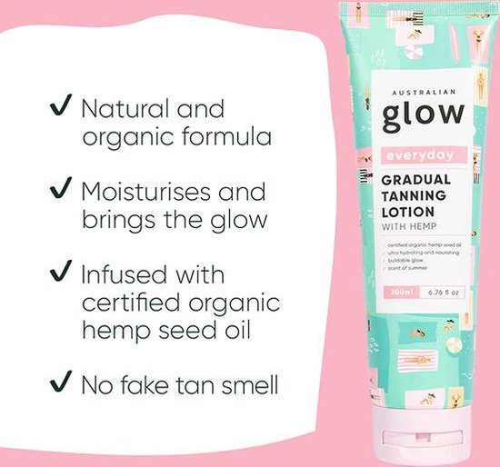 Australian Glow Gradual Tanning Lotion with Hemp Zelfbruiner Lotion