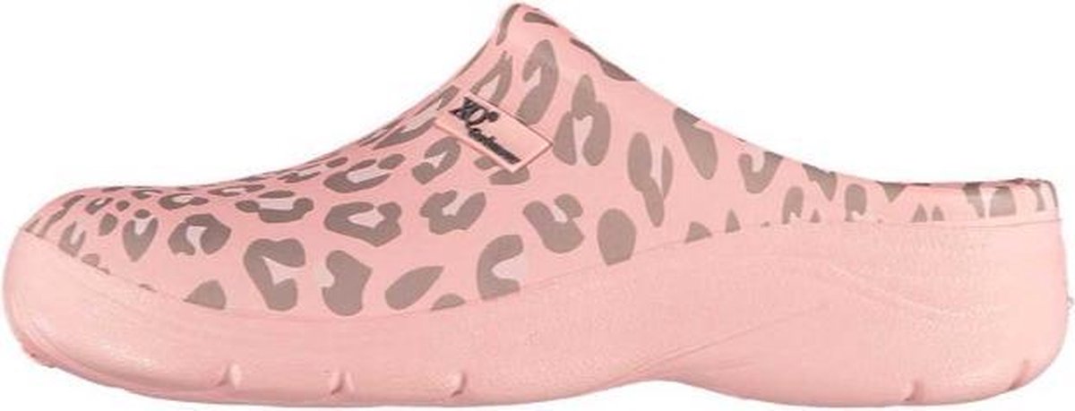 Xq Gardenwear Tuinklompen Panterprint Dames Rubber Roze Mt 38