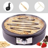 Duronic PM152 crêpe maker | 1500 watt | met 37 cm antiaanbakplaat | Deegstrooier, -keerder en maatbak | Antiaanbaklaag | Crêpemaker voor pannenkoeken, pannenkoeken, omeletten, pannenkoeken