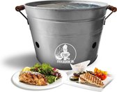 Vikkieerin.nl - Draagbare Emmer Houtskool BBQ - Ø38 cm - grijs - Compacte Barbecue om mee te nemen