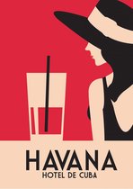 Zomer Poster - Havana Hotel De Cuba - Wandposter 60 x 40 cm