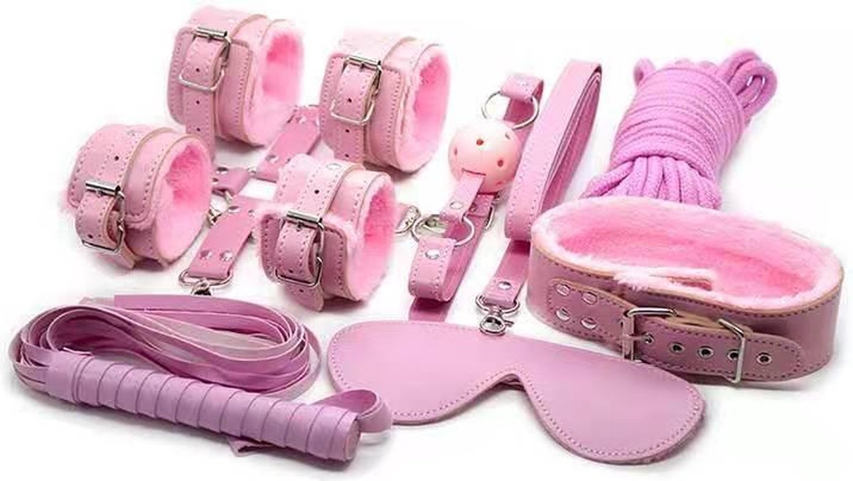 Goedkoopste BDSM Set XXL - Bondage Sex Speeltjes Kit - Roze - Discreet Verpakt!