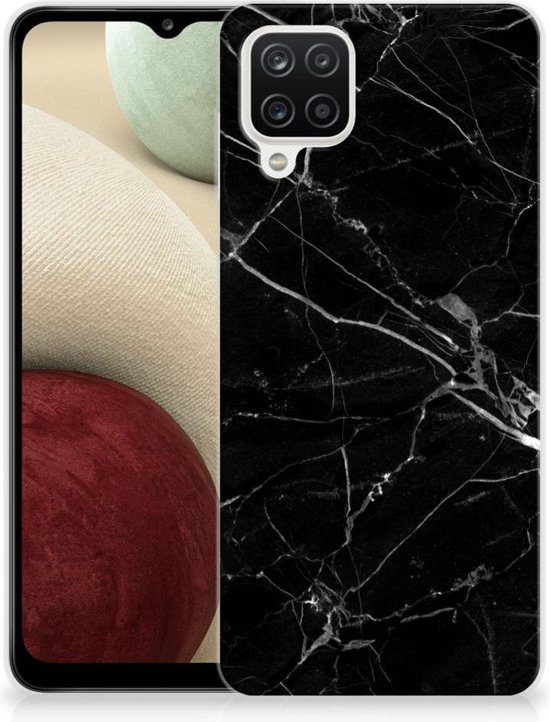 Voorkeur Lucky Misbruik Smartphone hoesje Samsung Galaxy A12 Transparant Hoesje Marmer Zwart |  bol.com