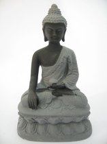 Boeddhabeeld - Tibetaanse Boeddha - Zwart met Grijs - Hematiet - 10 cm