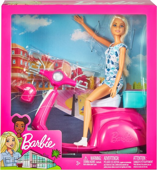 Barbie Scooter met Barbiepop