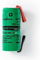 Nedis Oplaadbare NiMH-Batterij | 2.4 V DC | Oplaadbaar | 300 mAh | Voorgeladen | 1-Polybag | N/A | Soldeertab | Groen