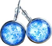 2 Love it Bouquet G - Oorbellen - Blauw - Wit - Zilverkleurig