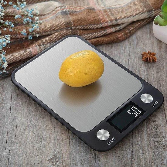 TEKTAS™ - Digitale Keukenweegschaal CX (5kg) - Zwart - Compact - Digitaal - Keuken accessoires - Digital Kitchen Scale - Tektas™