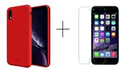 iPhone XR hoesje rood - Apple iPhone XR hoesje case siliconen rood - hoesje iPhone XR Apple - iPhone XR hoesjes cover hoes - screenprotector iPhone XR