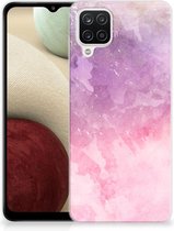 Telefoonhoesje Samsung Galaxy A12 Silicone Back Cover Pink Purple Paint
