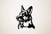 Wanddecoratie - Hond - Duitse Herder 3 - XS - 29x23cm - Zwart - muurdecoratie - Line Art